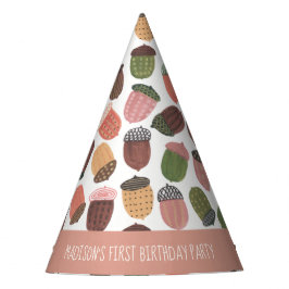 Niedlich Acorn Girl Erster Geburtstag rosa Party H Partyhütchen