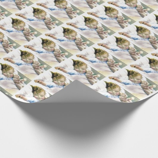 Niedlich, Adorable Baby, Vintage Kunst, Babydusche Geschenkpapier (Ecke)
