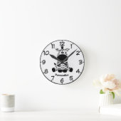 Niedlich & Adorable Baby Zebra Cartoon Schwarz-wei Runde Wanduhr (Zuhause)