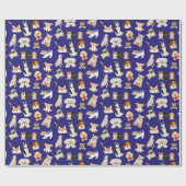 Niedlich Adorable Blue Dogs Musterpapier Geschenkpapier (Flach)