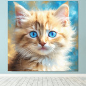 Niedlich Adorable Cat-37823 Leinwanddruck (Insitu (Holzboden))