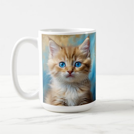 Niedlich Adorable Cat Portrait Kaffeetasse (Links)