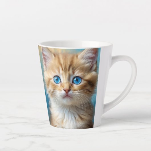 Niedlich Adorable Cat Portrait Milchtasse (Rechts)