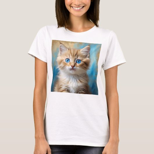 Niedlich Adorable Cat Portrait T-Shirt (Vorderseite)