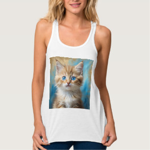 Niedlich Adorable Cat Portrait Tank Top