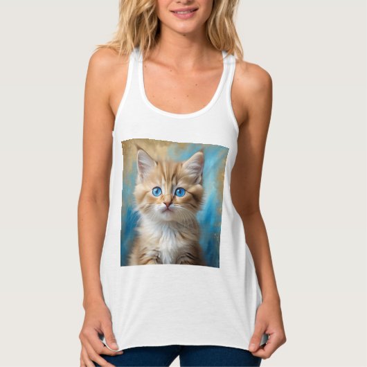Niedlich Adorable Cat Portrait Tank Top (Vorderseite)