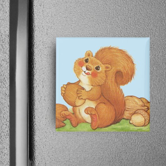 Niedlich Adorable Eichhörnchennudeln Magnet