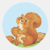 Niedlich Adorable Eichhörnchennudeln Runder Aufkleber (Vorderseite)