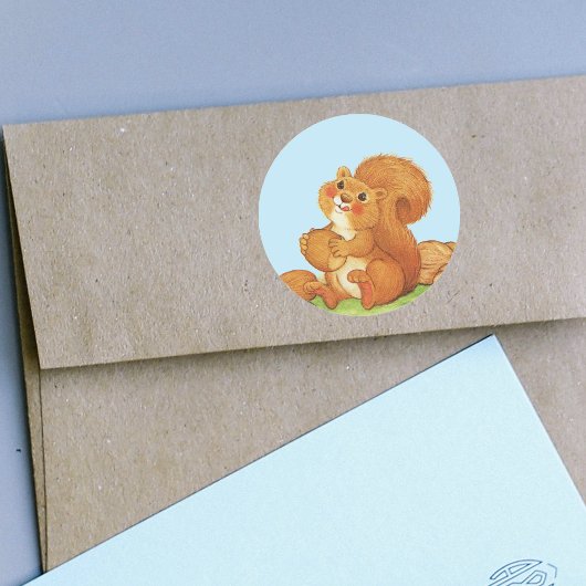 Niedlich Adorable Eichhörnchennudeln Runder Aufkleber