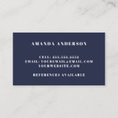 Niedlich Adorable Elephant Baby Sitter Kinderbetre Visitenkarte (Rückseite)