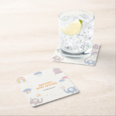 Niedlich Adorable Elephant Rainbow Girls Baby Dusc Rechteckiger Pappuntersetzer (Vor Ort)