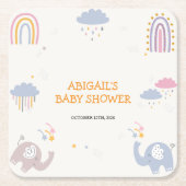 Niedlich Adorable Elephant Rainbow Girls Baby Dusc Rechteckiger Pappuntersetzer (Vorderseite)