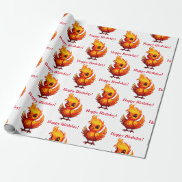 Niedlich Adorable Fiery Cartoon Baby Phoenix Geschenkpapier