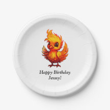 Niedlich Adorable Fiery Cartoon Baby Phoenix