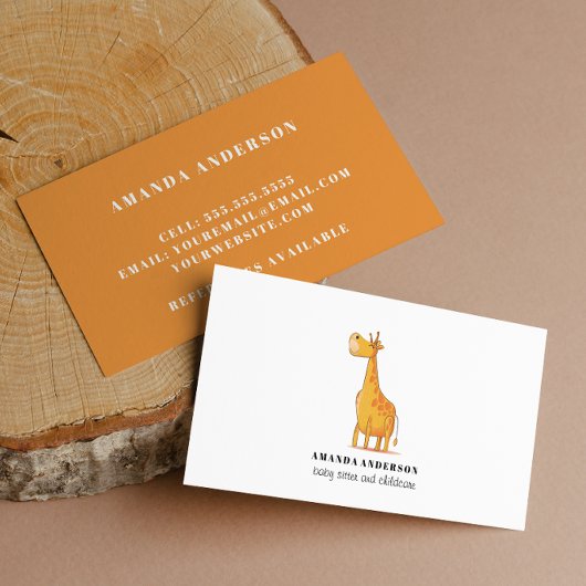 Niedlich Adorable Giraffe Kinderbetreuung der Baby Visitenkarte
