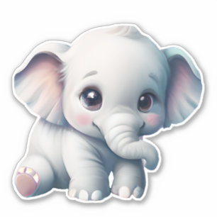 Niedlich Adorable Kawaii Baby Elephant Aufkleber
