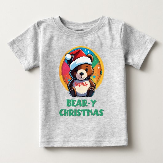 Niedlich Adorable Kawaii Chibi Bär y Weihnachtsbär Baby T-shirt (Vorderseite)