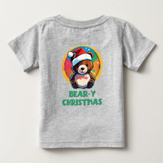 Niedlich Adorable Kawaii Chibi Bär y Weihnachtsbär Baby T-shirt (Rückseite)