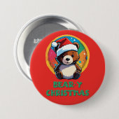 Niedlich Adorable Kawaii Chibi Bär y Weihnachtsbär Button (Vorne & Hinten)