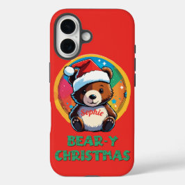 Niedlich Adorable Kawaii Chibi Bär y Weihnachtsbär iPhone 16 Hülle