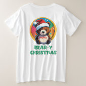 Niedlich Adorable Kawaii Chibi Bär y Weihnachtsbär Große Größe T-Shirt (Design Rückseite)