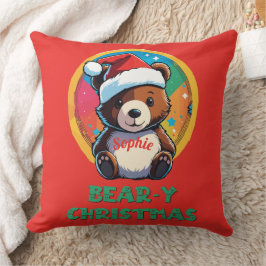 Niedlich Adorable Kawaii Chibi Bär y Weihnachtsbär Kissen