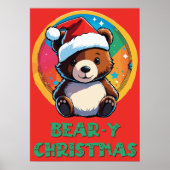 Niedlich Adorable Kawaii Chibi Bär y Weihnachtsbär Poster (Vorne)