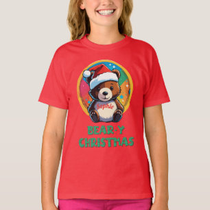 Niedlich Adorable Kawaii Chibi Bär y Weihnachtsbär T-Shirt