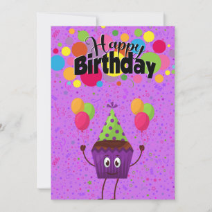 Niedlich Adorable Kawaii Geburtstag Cupcake Gruß Karte