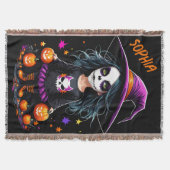 Niedlich Adorable Kawaii Halloween Hexe Decke (Vorderseite)