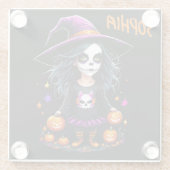 Niedlich Adorable Kawaii Halloween Hexe Glasuntersetzer (Rückseite)