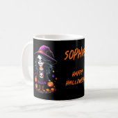 Niedlich Adorable Kawaii Halloween Hexe Kaffeetasse (Vorderseite Links)