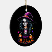 Niedlich Adorable Kawaii Halloween Hexe Keramik Ornament (Rechts)