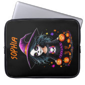 Niedlich Adorable Kawaii Halloween Hexe Laptopschutzhülle (Vorderseite)