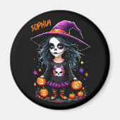 Niedlich Adorable Kawaii Halloween Hexe Magnet (Vorne)