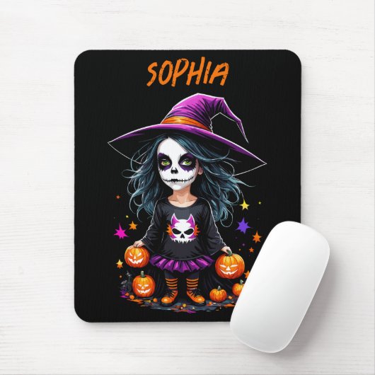 Niedlich Adorable Kawaii Halloween Hexe Mousepad (Mit Mouse)