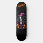 Niedlich Adorable Kawaii Halloween Hexe Skateboard (Vorderseite)