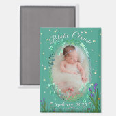 Niedlich & Adorable Kids - botanisches Türkis Magnet (Vorderseite/Rückseite)