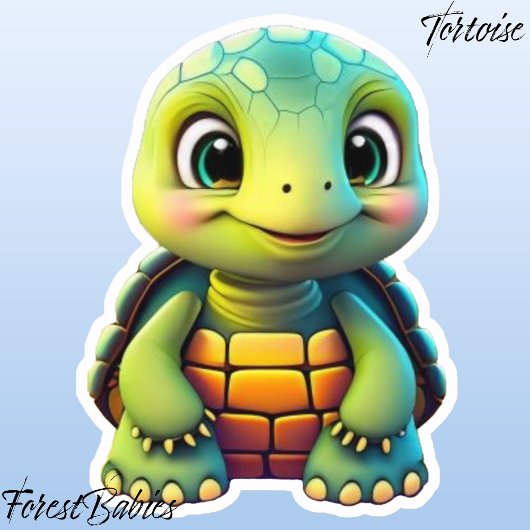 Niedlich-Adorable Kid's Schildkrötentier Cartoon G Aufkleber