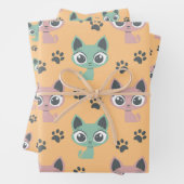 Niedlich Adorable Kitten Animated Cat Cartoon Big Geschenkpapier Set (Beispiel)