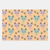 Niedlich Adorable Kitten Animated Cat Cartoon Big Geschenkpapier Set (Vorderseite)