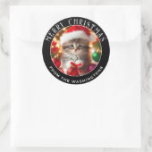 Niedlich & Adorable Kitten Personalisierte Weihnac Runder Aufkleber (Tasche)