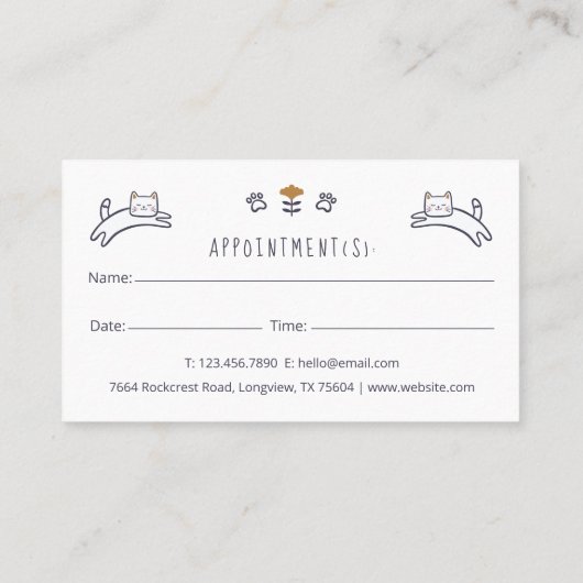 Niedlich Adorable Kitty Cat Termin Erinnerung Rosa (Rückseite)