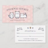 Niedlich Adorable Kitty Cat Termin Erinnerung Rosa (Vorne/Hinten)