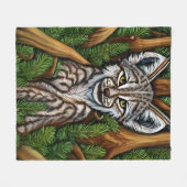 Niedlich Adorable Little Lynx Kitten Fleecedecke (Vorderseite (Horizontal))