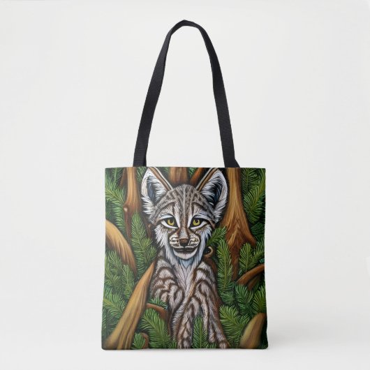 Niedlich Adorable Little Lynx Kitten Tasche (Vorderseite)