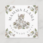 Niedlich Adorable Llama Wasserfarbener Teppich Quadratische Visitenkarte (Vorderseite)
