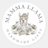 Niedlich Adorable Llama Wasserfarbener Teppich Runder Aufkleber (Vorderseite)
