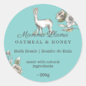 Niedlich Adorable Llama Wasserfarbener Teppich Runder Aufkleber (Vorderseite)
