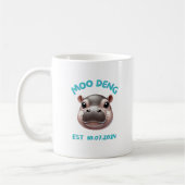 Niedlich Adorable Moo Deng Baby Pygmy Hippo Kaffeetasse (Links)
